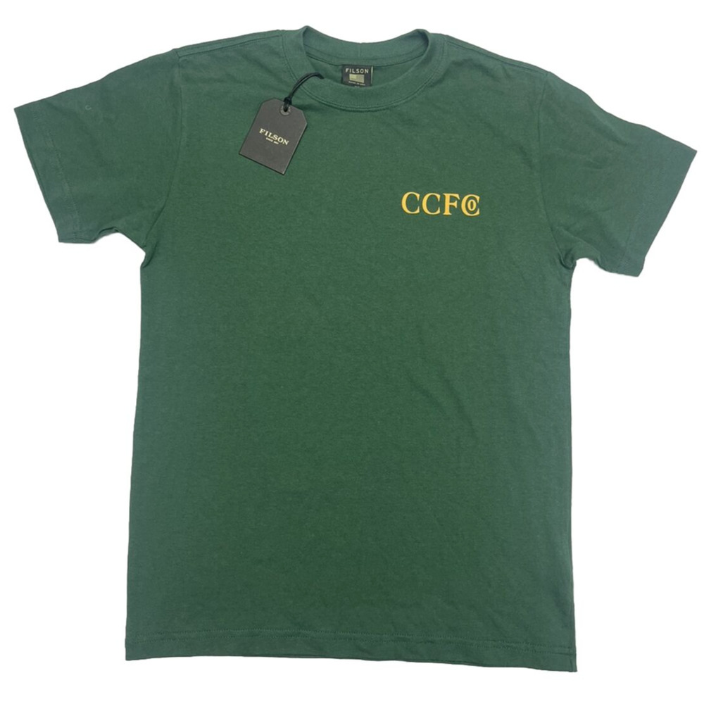Filson Pioneer T-Shirt - XXXL - 3XL - MADE IN USA Green Axe Gold Vintage Logo CC